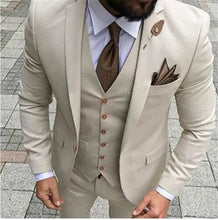 Load image into Gallery viewer, Men's Suits Prom Tuxedo Slim Fit 3 Piece Groom Wedding Suit For Men Custom Blazer Terno Masuclino 3 Pieces (jacket+vest+pant)
