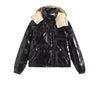 Charger l'image dans la galerie, Parka Hooded Padded Black Shiny Puffer Jacket

