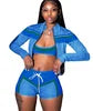 Cargar imagen en el visor de la galería, Sexy Women Clothing Printed Crop Tops Tank and Shorts Set
