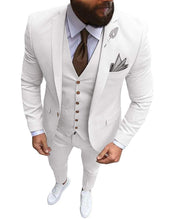 Load image into Gallery viewer, Men's Suits Prom Tuxedo Slim Fit 3 Piece Groom Wedding Suit For Men Custom Blazer Terno Masuclino 3 Pieces (jacket+vest+pant)
