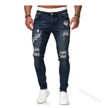 Charger l'image dans la galerie, Mens Ripped Skinny Jeans Blue Slim Fit Hole Pencil Pants Biker Casual Trousers Streetwear 2020 High Quality Denim Man Clothing
