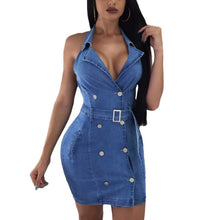Load image into Gallery viewer, Sexy Sleeveless Deep V Mini  Dress
