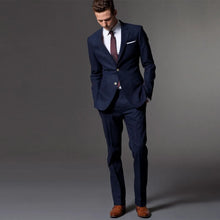 Load image into Gallery viewer, Men Suit Men Tuxedo Custom Made Wedding Suits For Men Tailored Light Navy Blue Mens Suits With Pants Costume Sur Mesure Homme
