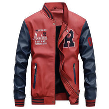Load image into Gallery viewer, Men Embroidery Baseball Pu Leather Jackets
