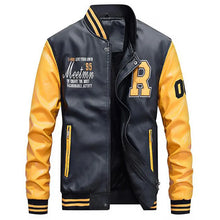 Load image into Gallery viewer, Men Embroidery Baseball Pu Leather Jackets
