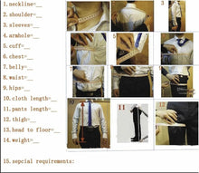 Load image into Gallery viewer, Mens Suits Wave Point Three Pieces Men Dress Suits Casual Commuter Office Business Suits for Wedding (Blazer+Vest+Pants)
