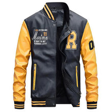 Load image into Gallery viewer, Men Embroidery Baseball Pu Leather Jackets
