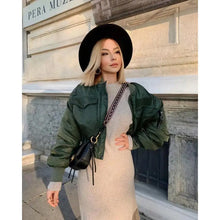 Load image into Gallery viewer, Ladies Elastic Sleeves Zipper Jacket
