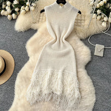 Load image into Gallery viewer, Sleeveless Design Openwork Tassel Mini  Knit Dress
