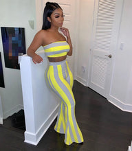 Lade das Bild in den Galerie-Viewer, Women Striped  Crop Top Pants Two Piece Sets

