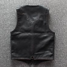 Lade das Bild in den Galerie-Viewer, Mens Cowhide Genuine Leather Vest
