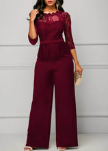 Load image into Gallery viewer, Elegant Sexy Jumpsuits Women Long Sleeve Lace Patchwork Jumpsuit
