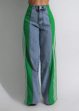 Load image into Gallery viewer, Multi-Color Side Stripe Wide-Leg Jeans
