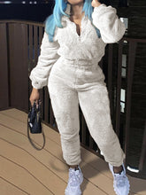 Load image into Gallery viewer, M81108 Cross-Border New Style Amazon European and American Women's Clothing Solid Color Long-Sleeved Long Pants Autumn and Winter Fashion Casual Plush Suit
