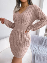 Load image into Gallery viewer, Ins Style Real Shot Autumn and Winter European and American Fashion Waist Twist Hip Dress Sweater Skirt Amazon Cross-Border Women's Clothing
