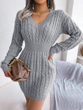 Load image into Gallery viewer, Ins Style Real Shot Autumn and Winter European and American Fashion Waist Twist Hip Dress Sweater Skirt Amazon Cross-Border Women's Clothing
