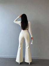 Lade das Bild in den Galerie-Viewer, High Waist Flared Pants PU Leather
