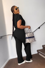 Load image into Gallery viewer, 10163 cross-border European and American Amazon summer drawstring short top high waist split women's trousers fashion two-piece suit
