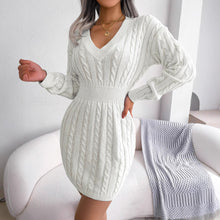 Load image into Gallery viewer, Ins Style Real Shot Autumn and Winter European and American Fashion Waist Twist Hip Dress Sweater Skirt Amazon Cross-Border Women's Clothing

