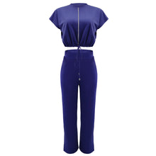 Load image into Gallery viewer, 10163 cross-border European and American Amazon summer drawstring short top high waist split women's trousers fashion two-piece suit
