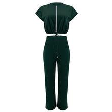 Load image into Gallery viewer, 10163 cross-border European and American Amazon summer drawstring short top high waist split women's trousers fashion two-piece suit
