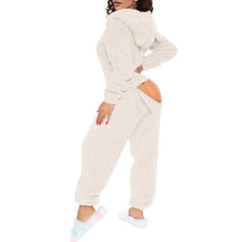 Load image into Gallery viewer, 80223 European and American Cross-Border New Style One-Piece Loungewear Sexy Open-Back Women's Long-Sleeve Jumpsuit with Hood Cute Furry
