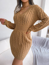 Load image into Gallery viewer, Ins Style Real Shot Autumn and Winter European and American Fashion Waist Twist Hip Dress Sweater Skirt Amazon Cross-Border Women's Clothing
