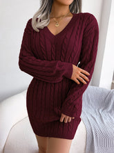 Load image into Gallery viewer, Ins Style Real Shot Autumn and Winter European and American Fashion Waist Twist Hip Dress Sweater Skirt Amazon Cross-Border Women's Clothing
