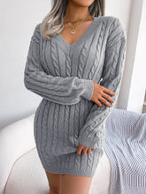 Load image into Gallery viewer, Ins Style Real Shot Autumn and Winter European and American Fashion Waist Twist Hip Dress Sweater Skirt Amazon Cross-Border Women's Clothing
