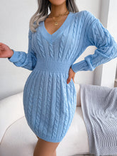 Load image into Gallery viewer, Ins Style Real Shot Autumn and Winter European and American Fashion Waist Twist Hip Dress Sweater Skirt Amazon Cross-Border Women's Clothing
