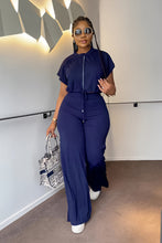 Load image into Gallery viewer, 10163 cross-border European and American Amazon summer drawstring short top high waist split women's trousers fashion two-piece suit
