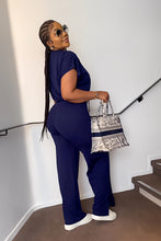 Load image into Gallery viewer, 10163 cross-border European and American Amazon summer drawstring short top high waist split women's trousers fashion two-piece suit
