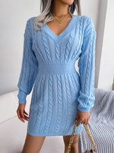 Load image into Gallery viewer, Ins Style Real Shot Autumn and Winter European and American Fashion Waist Twist Hip Dress Sweater Skirt Amazon Cross-Border Women's Clothing
