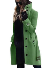 Load image into Gallery viewer, Womens  Single Breasted Turn-down Collar Wool Coat
