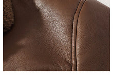 Load image into Gallery viewer, Schinteon Men Suede Leather Jacket Autumn Winter Warm Thick Casual Outwear Faux Lamb Wool Fur Solid Color Turn-down Collar Coat
