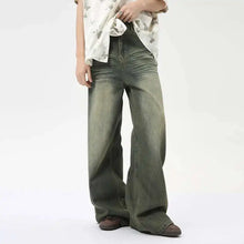 Load image into Gallery viewer, IEFB Fashion Loose Men's Straight Denim Pants American Style Casual Worn-out Design Wide Leg Jeans Summer New Trend 9C6256
