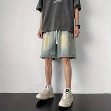 Load image into Gallery viewer, Embroidered Denim Shorts Men's Summer American Retro Street Five-point Pants Trendy Brand Trendy Loose
