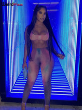 Cargar imagen en el visor de la galería, Weird Puss Gradient Print  Striped Stretch 2 Piece Set
