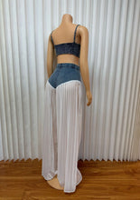 Lade das Bild in den Galerie-Viewer, 2 Piece Sets Denim Camisole Wide Leg Pants

