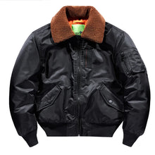 Load image into Gallery viewer, Winter Mens Fur Collar Bomber Jacket Military Coats Thick Cotton Liner Warm MA-1 Flight Pilot Jacket Male
