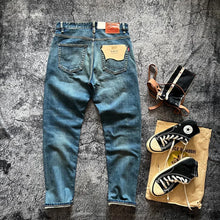 Load image into Gallery viewer, 14OZ Red Ear American Classic fit straight drum cotton ball Denim Jeans
