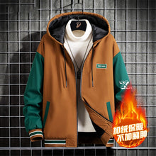 Load image into Gallery viewer, Autumn Winter Fleece Jacket Men 10XL Plus Size Varsity Jacket Fashion Sleeve Patchwork Coat Male Warm Jackets Big Size 10XL
