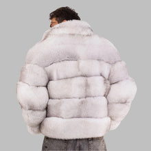 Load image into Gallery viewer, Real Fur Coat Men Natural Fox Fur Coats Turndown Collar Luxury Winter Men's Coat High Quality Warm Blue Fox
