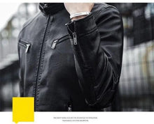 Load image into Gallery viewer, Leather Suit Jacket Men Slim FitLeather jacket
