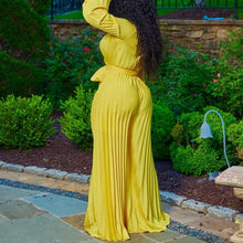Load image into Gallery viewer, Elegant Pleated Jumpsuits &amp; Rompers Full Sleeve V Neck High Waisted Fashion Ladies Birthday Party Dinner Outfits Overalls Cloth
