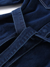 Load image into Gallery viewer, Casual Denim Jacket Pants Set Women Lace Up Lapel Pocket Single Breasted Coat Straight Jeans 2025 Spring High Street Outfit Lady
