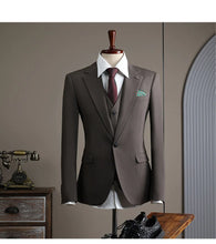 Load image into Gallery viewer, High Quality Men's Suit (jacket+vest+pants) Formal Business Office Men's Suits Groom Wedding Party Dress Solid Color Suit S-4XL
