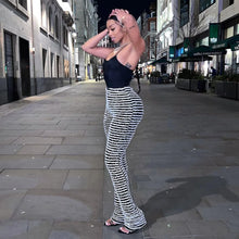Load image into Gallery viewer, Color Block Stripes  Women High Waist Loose Sweatpants
