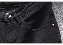 Load image into Gallery viewer, Men Elastic Slim Fit Destroyed Ripped Jeans
