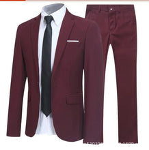 Load image into Gallery viewer, Mens-Suit-Set-Business-Casual-Blazer-Groom-Groomsmen-Wedding-Tuxedo-Two-Piece-Formal-Office-Wear-Party-Suit
